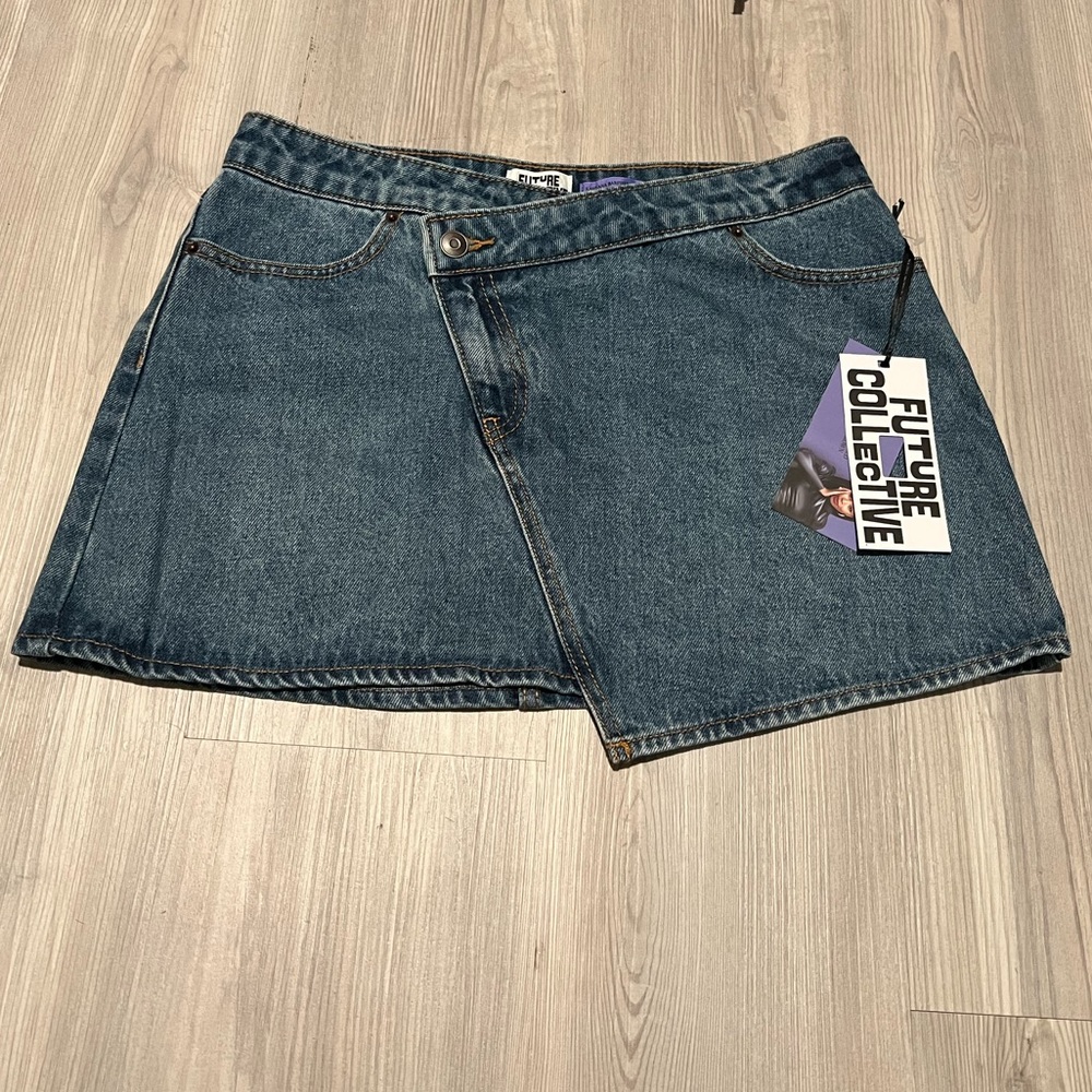 -RESERVED- Future Collective Kahlana Barfield Brown Denim Skirt